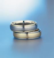 SATIN FINISH WEDDING RINGS WITH BRIGHT EDGES 6MM BAND